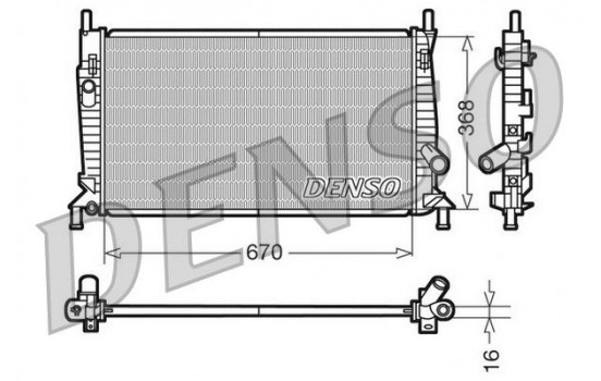 Radiator, engine cooling DRM10075 Denso