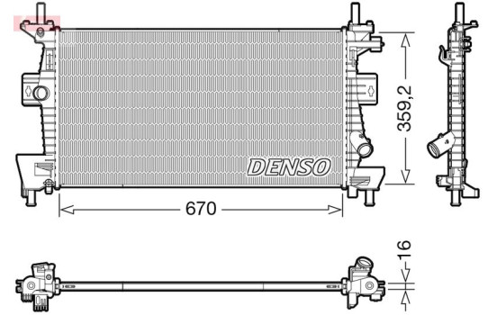 Radiator, engine cooling DRM10114 Denso