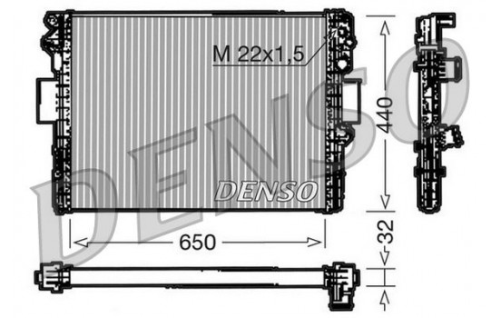 Radiator, engine cooling DRM12005 Denso