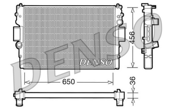 Radiator, engine cooling DRM12007 Denso