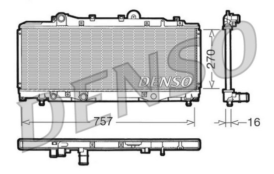 Radiator, engine cooling DRM13001 Denso