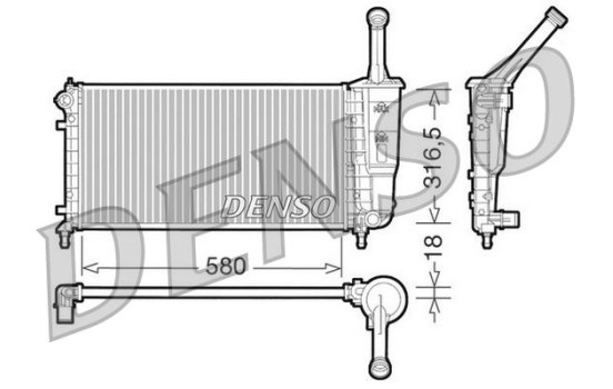 Radiator, engine cooling DRM13011 Denso