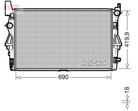 Radiator, engine cooling DRM17114 Denso