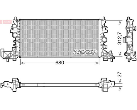 Radiator, engine cooling DRM20118 Denso