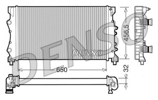 Radiator, engine cooling DRM23024 Denso