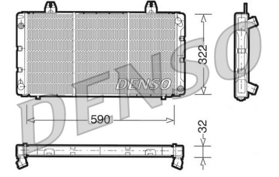 Radiator, engine cooling DRM25001 Denso