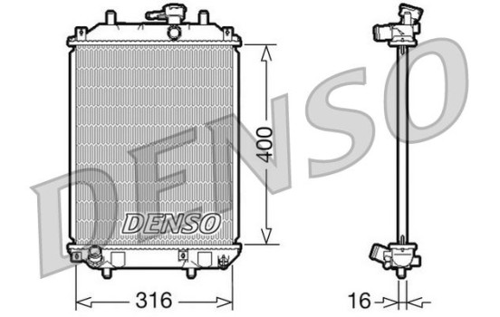 Radiator, engine cooling DRM35001 Denso