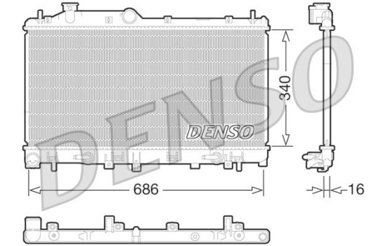 Radiator, engine cooling DRM36015 Denso