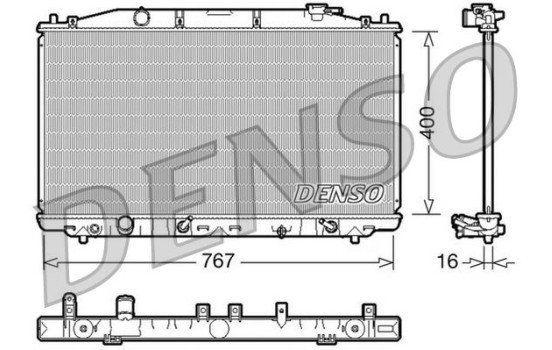 Radiator, engine cooling DRM40025 Denso