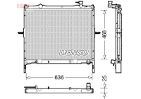 Radiator, engine cooling DRM43001 Denso