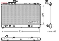 Radiator, engine cooling DRM44029 Denso