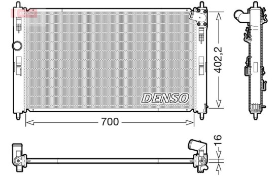 Radiator, engine cooling DRM45050 Denso