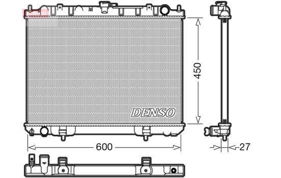 Radiator, engine cooling DRM46039 Denso, Image 2