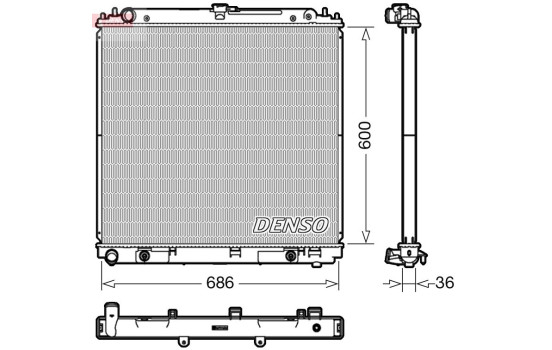 Radiator, engine cooling DRM46042 Denso