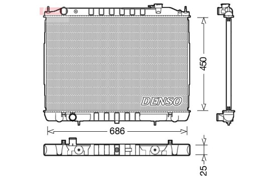 Radiator, engine cooling DRM46050 Denso