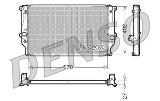 Radiator, engine cooling DRM50025 Denso