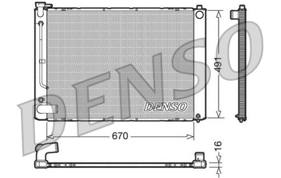 Radiator, engine cooling DRM50055 Denso