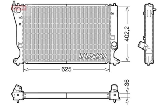 Radiator, engine cooling DRM50132 Denso