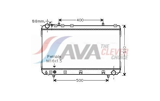 Radiator, engine cooling DW2070 Ava Quality Cooling