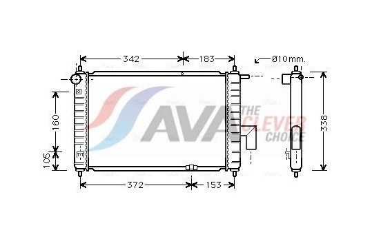 Radiator, engine cooling DW2072 Ava Quality Cooling