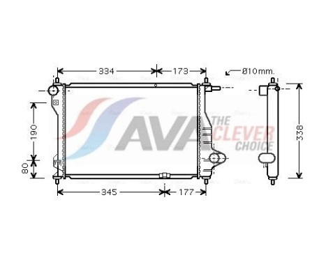 Radiator, engine cooling DW2075 Ava Quality Cooling