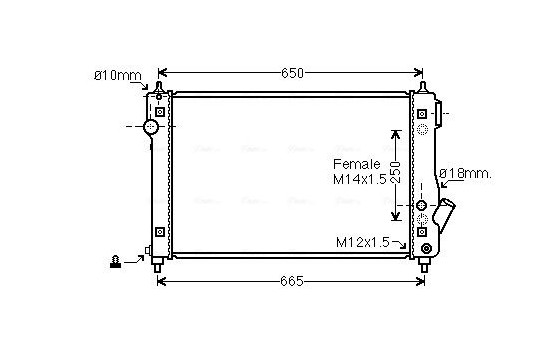 Radiator, engine cooling DW2087 Ava Quality Cooling