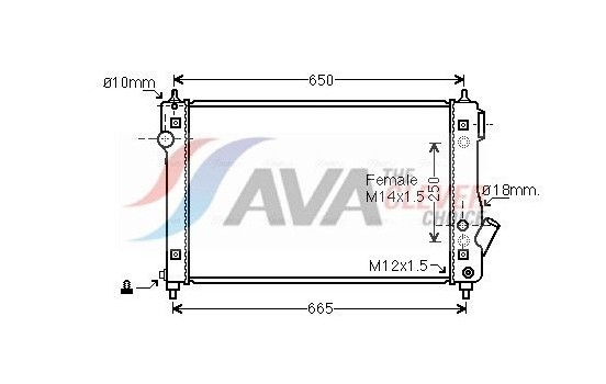 Radiator, engine cooling DW2087 Ava Quality Cooling