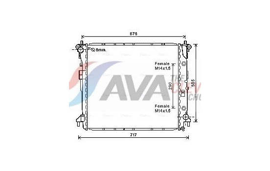 Radiator, engine cooling DW2124 Ava Quality Cooling