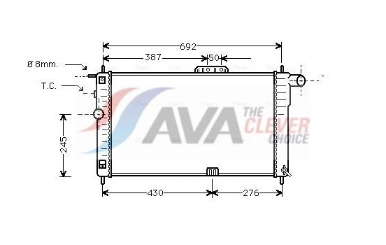 Radiator, engine cooling DWA2001 Ava Quality Cooling