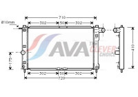 Radiator, engine cooling DWA2009 Ava Quality Cooling