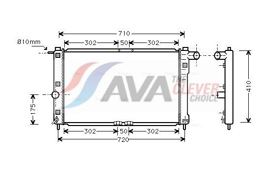 Radiator, engine cooling DWA2009 Ava Quality Cooling