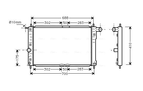 Radiator, engine cooling DWA2014 Ava Quality Cooling