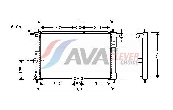 Radiator, engine cooling DWA2014 Ava Quality Cooling