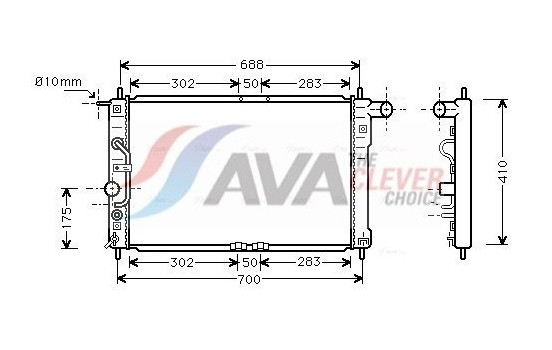 Radiator, engine cooling DWA2015 Ava Quality Cooling