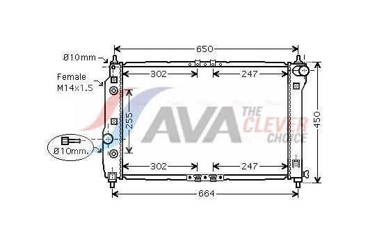 Radiator, engine cooling DWA2068 Ava Quality Cooling