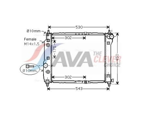 Radiator, engine cooling DWA2069 Ava Quality Cooling