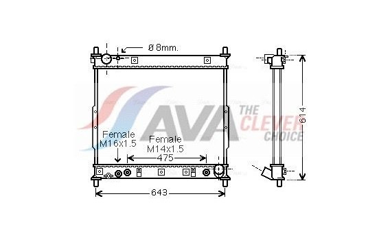 Radiator, engine cooling DWA2104 Ava Quality Cooling