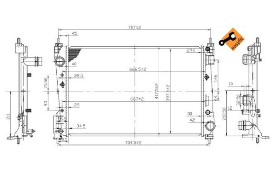 Radiator, engine cooling EASY FIT, Image 3