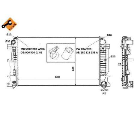 Radiator, engine cooling EASY FIT, Image 4