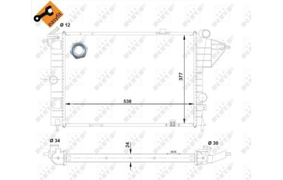 Radiator, engine cooling EASY FIT