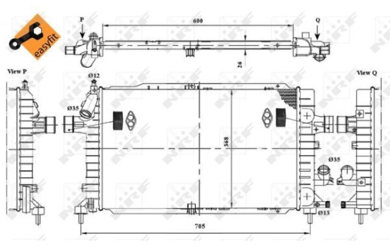 Radiator, engine cooling EASY FIT, Image 5