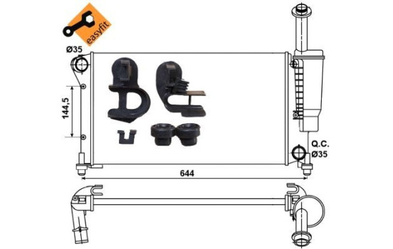 Radiator, engine cooling EASY FIT