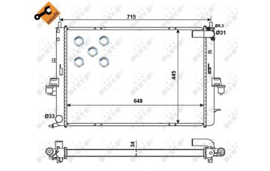 Radiator, engine cooling EASY FIT, Image 5