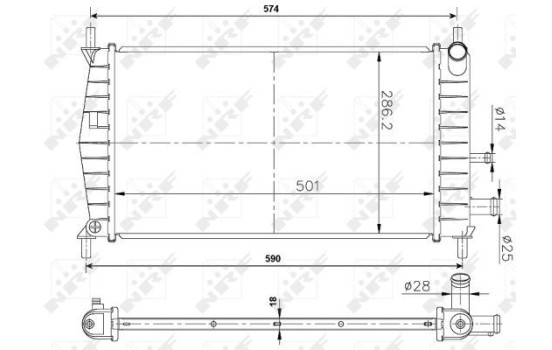 Radiator, engine cooling Economy Class