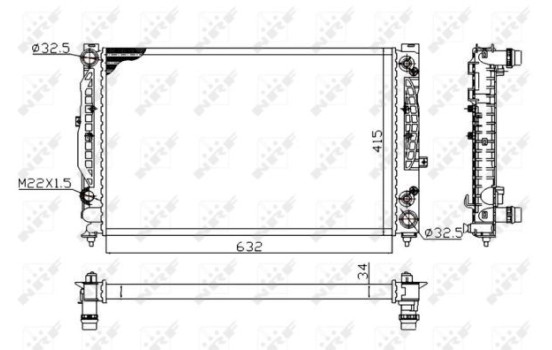 Radiator, engine cooling Economy Class