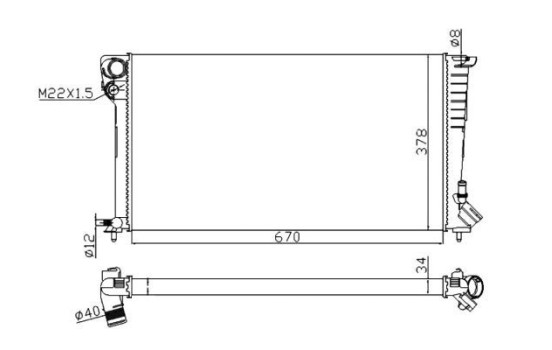 Radiator, engine cooling Economy Class