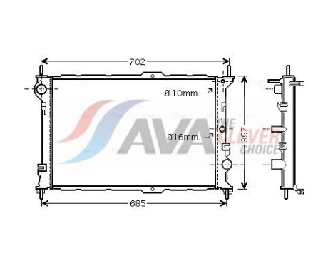 Radiator, engine cooling FD2381 Ava Quality Cooling