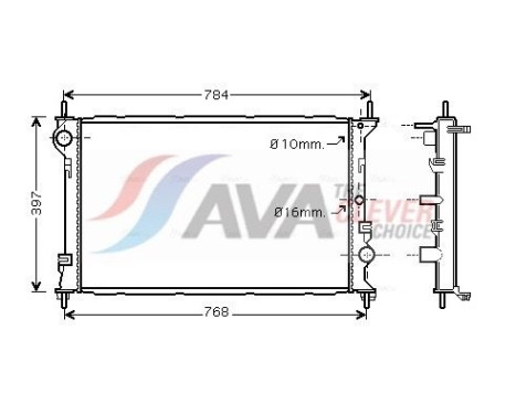 Radiator, engine cooling FD2382 Ava Quality Cooling
