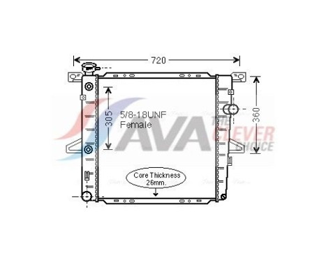 Radiator, engine cooling FD2600 Ava Quality Cooling