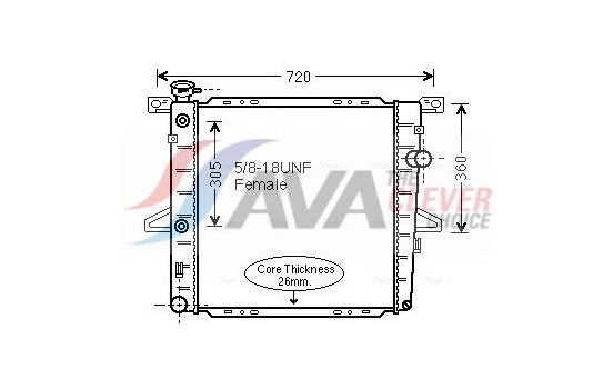 Radiator, engine cooling FD2600 Ava Quality Cooling